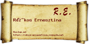 Rákos Ernesztina névjegykártya
